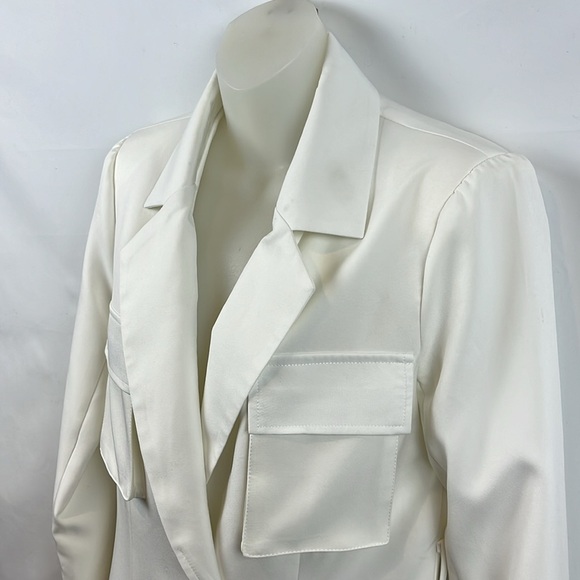 Missguided White Tailored Utility Pockets Blazer Mini Dress Size 6 - Picture 7 of 11